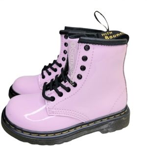 Dr. Martens TODDLER 1460 PATENT LEATHER LACE UP BOOTS, Sz 7